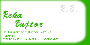 reka bujtor business card